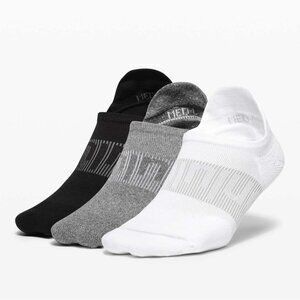NWT Lululemon Women's Power Stride Tab Length Socks 3 Pack Size S (WHT/HTRG/BLK)